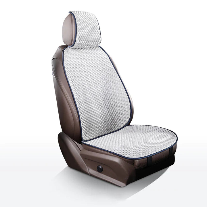 Unisex breathable car seat protector with universal fit, cooling fabric for auto interior protection.
