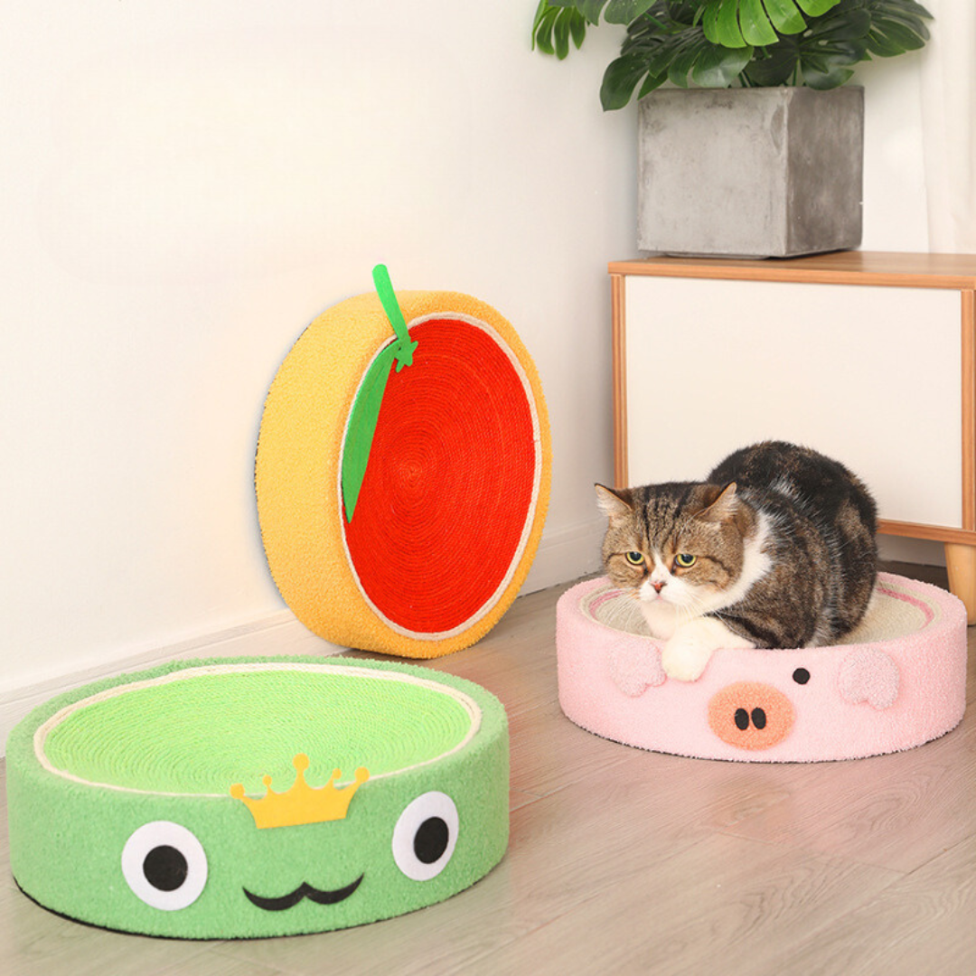 Unisex cat sisal scratch bed, cozy feline retreat, durable pet furniture for play & comfort