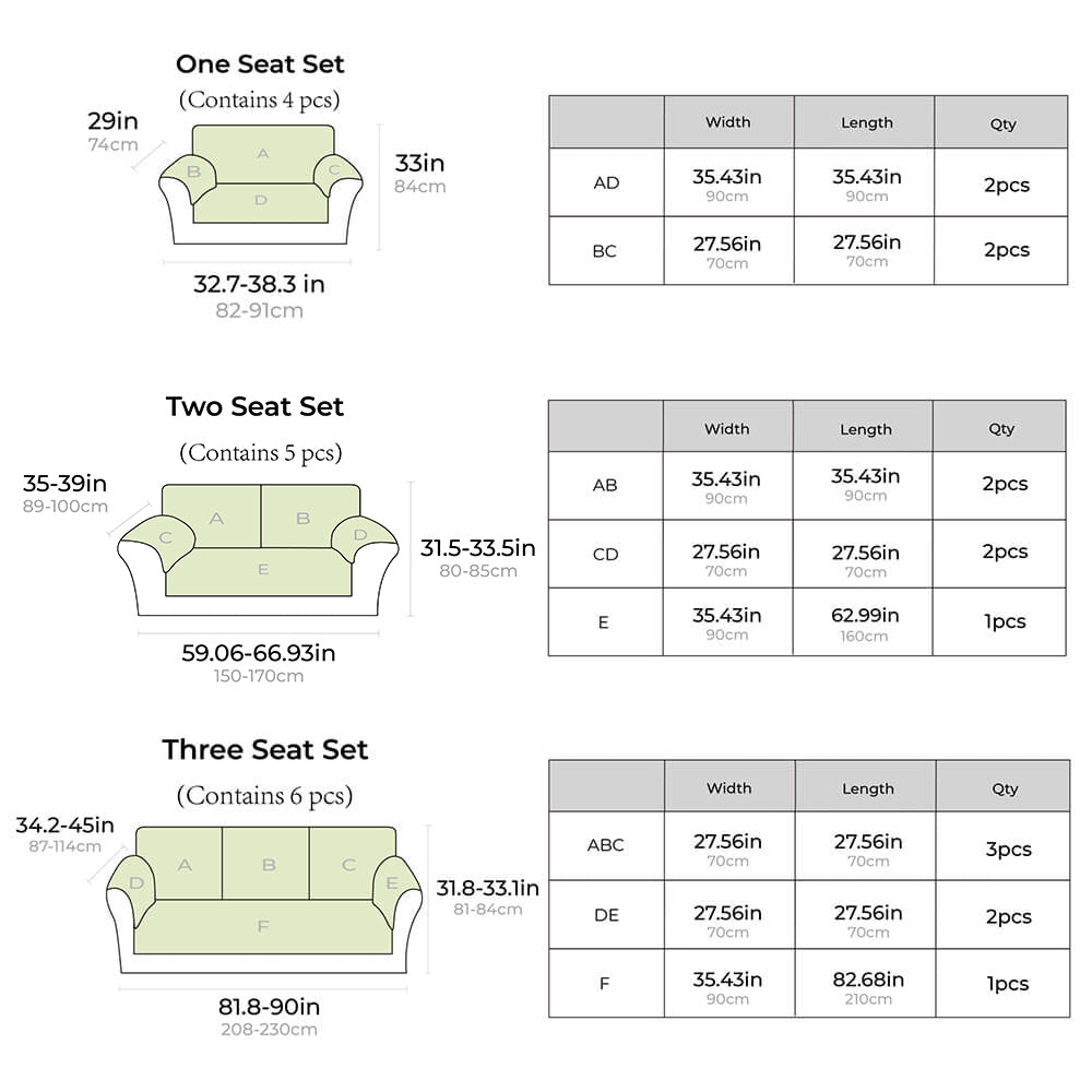 Full view of sofa with anti-scratch cotton cover, pet friendly and easy to maintain