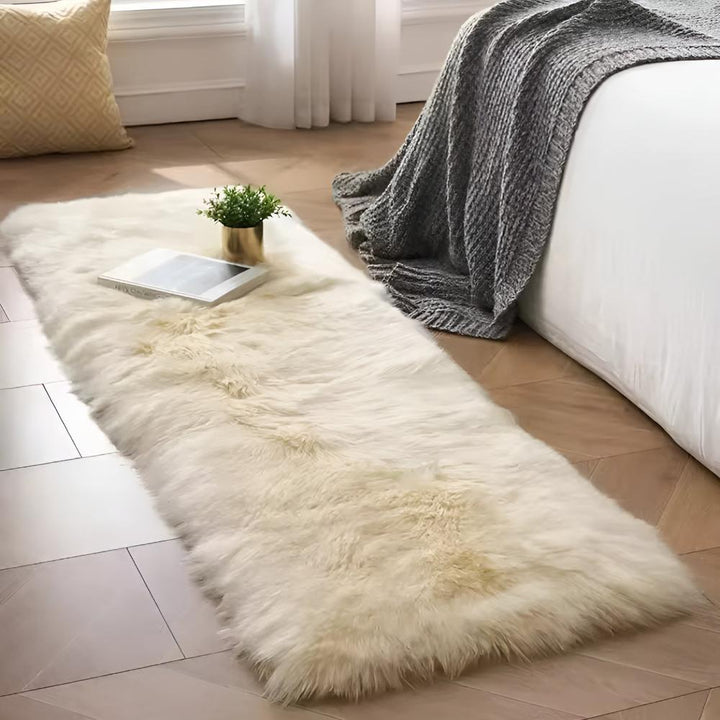 Unisex crystal velvet faux fur plush sofa cover in a living room, perfect pet-friendly furniture decor.