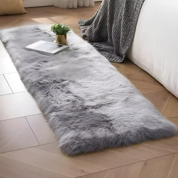 Soft microfibre faux fur sofa slipcover, crystal velvet couch protector for luxurious home textiles.