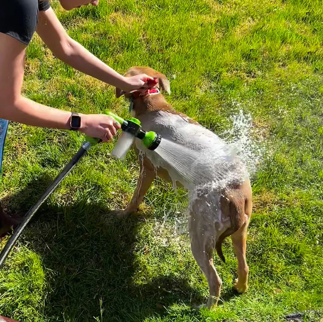 Unisex dog shampoo spray head attachment for easy pet grooming and bath, pet supplies.