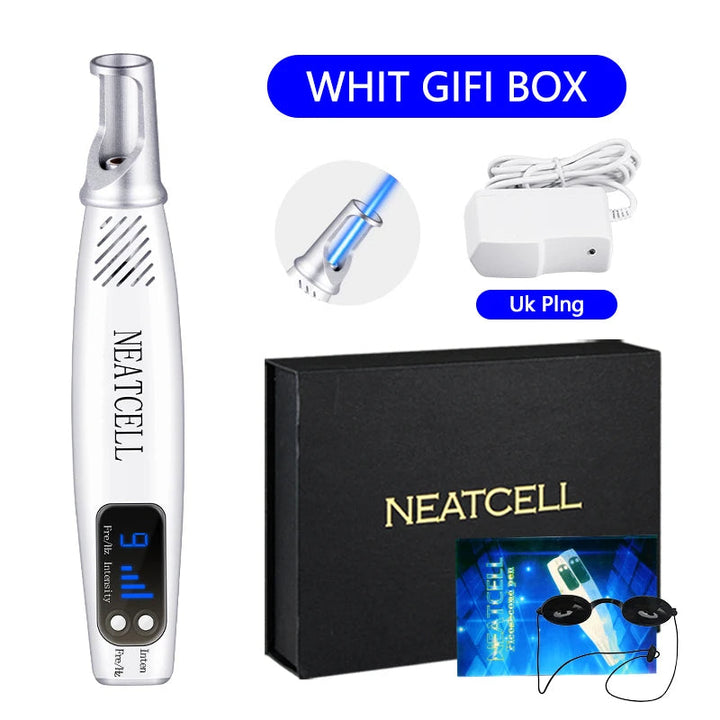 Multi-functional laser pen for tattoo, mole, & freckle removal. Advanced skin care device for home use.