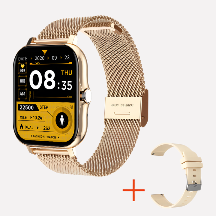 Unisex smartwatch with GPS tracking and SOS call feature for personal safety and emergency alerts.