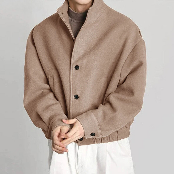 Men's khaki streamlined everyday jacket with a relaxed fit, perfect for versatile casual outerwear.