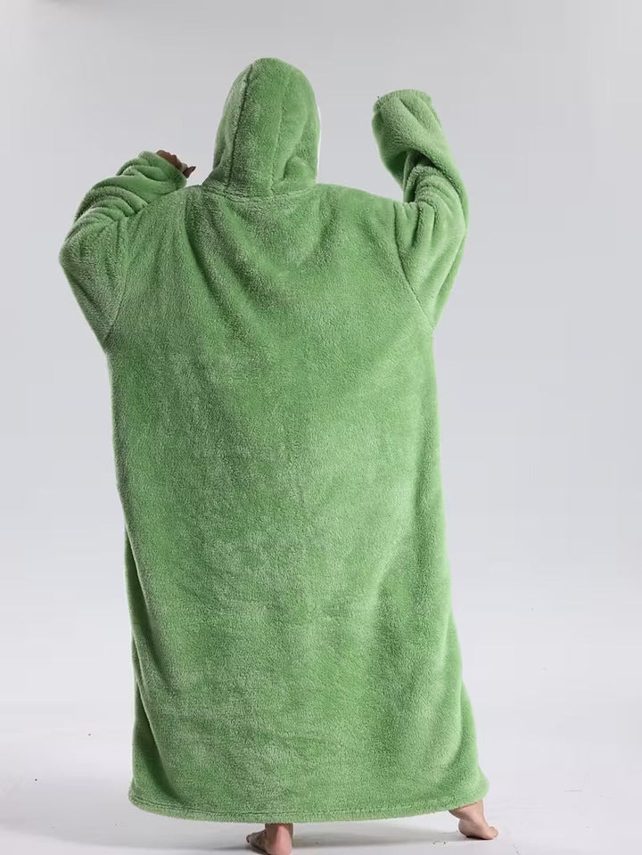 Oversized hoodie blanket, ultimate cozy comfort for chilly evenings at home.