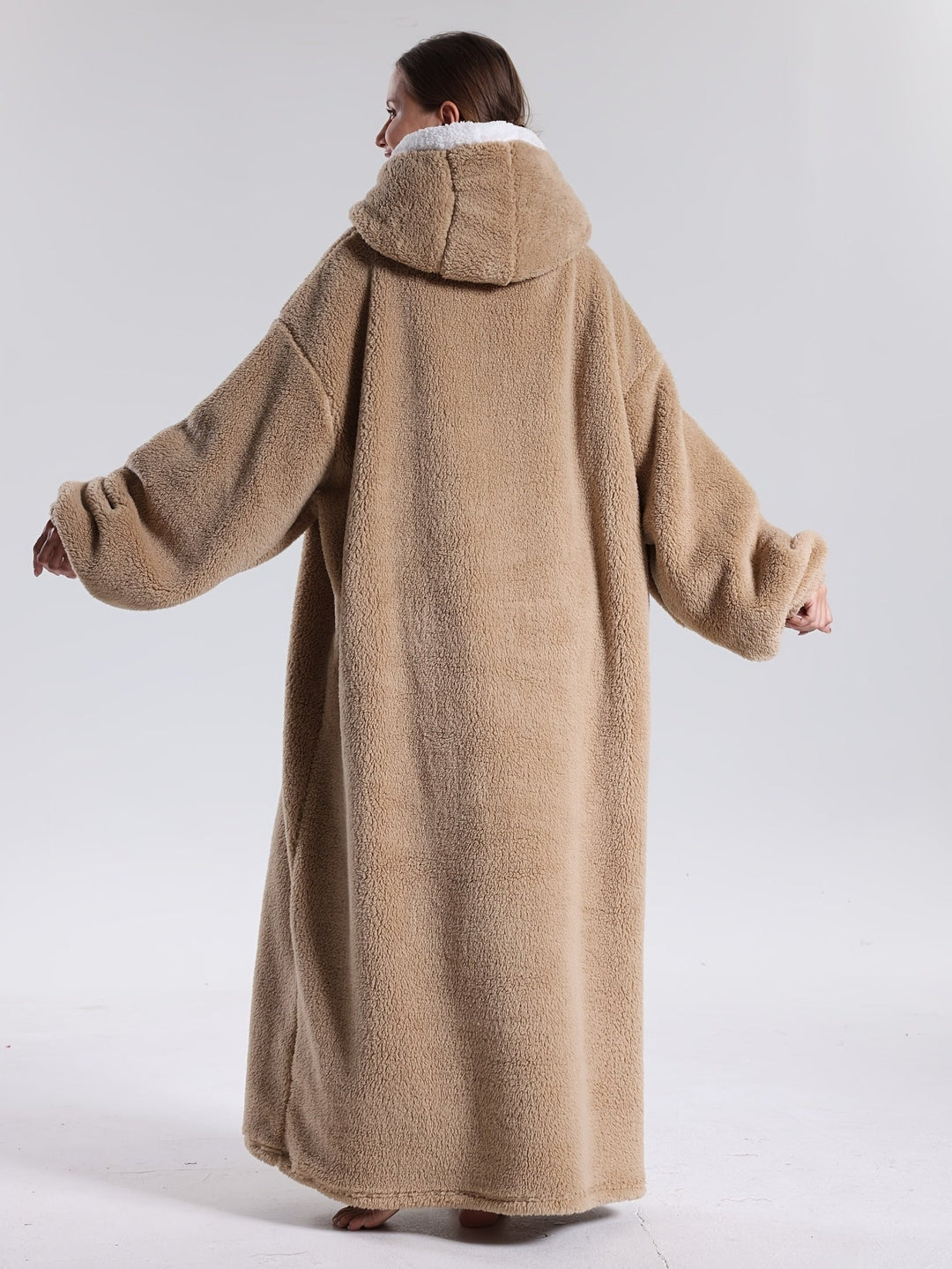 Unisex cozy oversized hoodie blanket, perfect for winter warmth & snuggling.