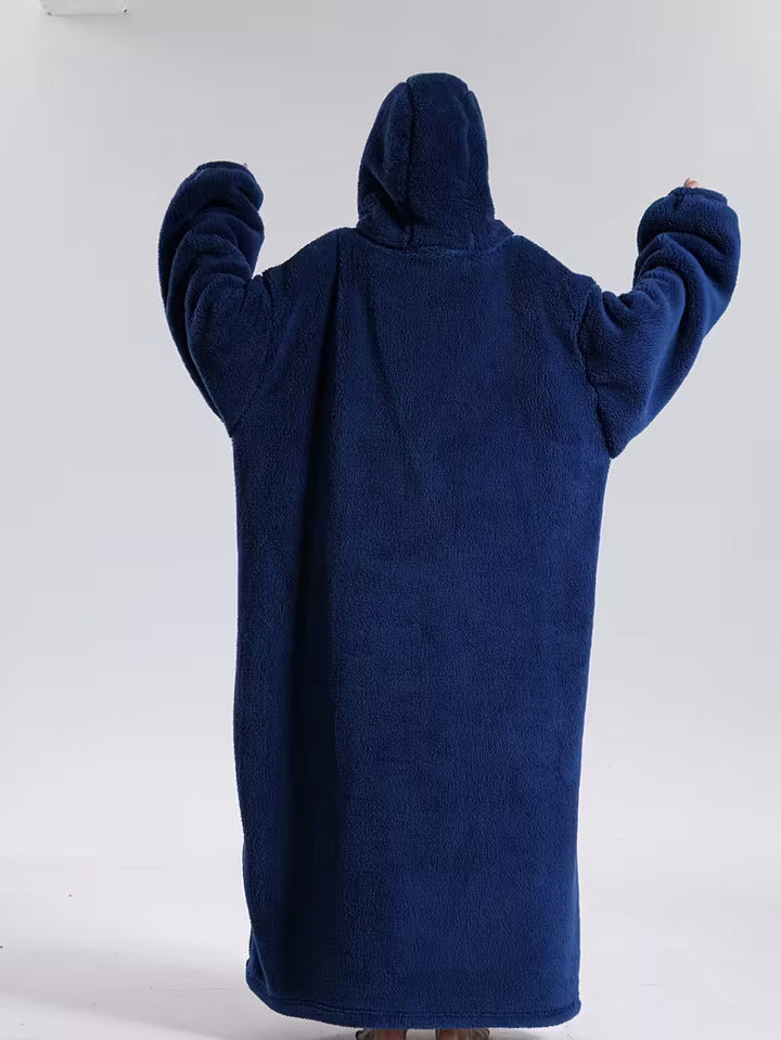 Snuggly unisex wearable blanket, ultimate comfort & cozy oversized design.