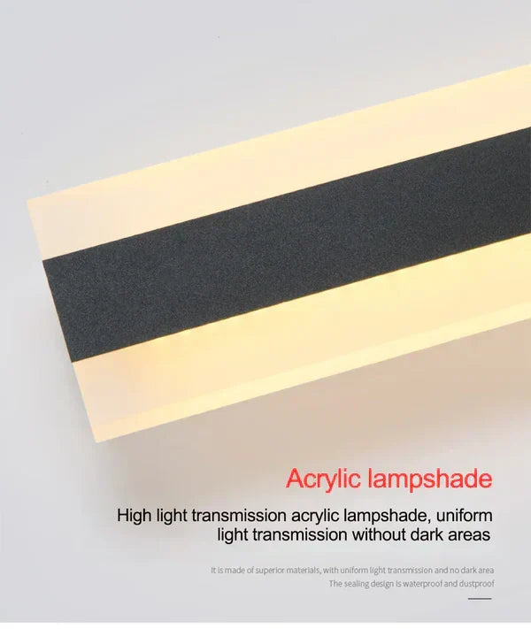 Energy-efficient LED outdoor wall lamp. Modern, weather-resistant fixture for exterior garden and patio lighting.