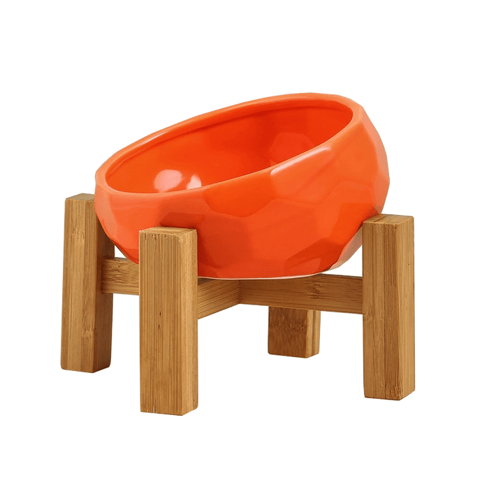 Side view of a modern ceramic pet bowl, highlighting its sturdy build and clean lines