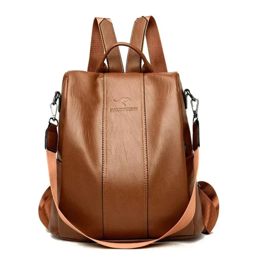 Stylish women's anti-theft backpack, easily converts to shoulder bag. Ideal for daily fashion & security.
