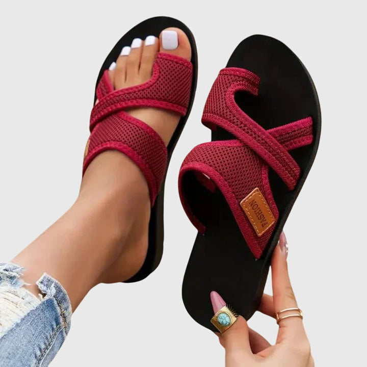 Comfortable Elody women's summer sandals. Slip-on platform footwear, great for casual walking & everyday style.
