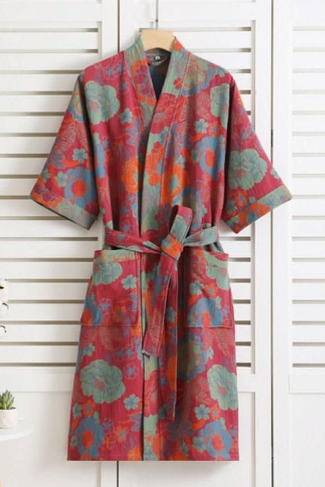 Enjoy home relaxation in this women's soft lightweight robe, a colorful daily essential.